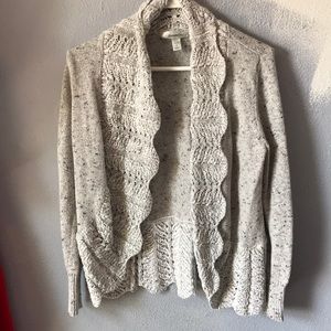 cream/tan cardigan sweater